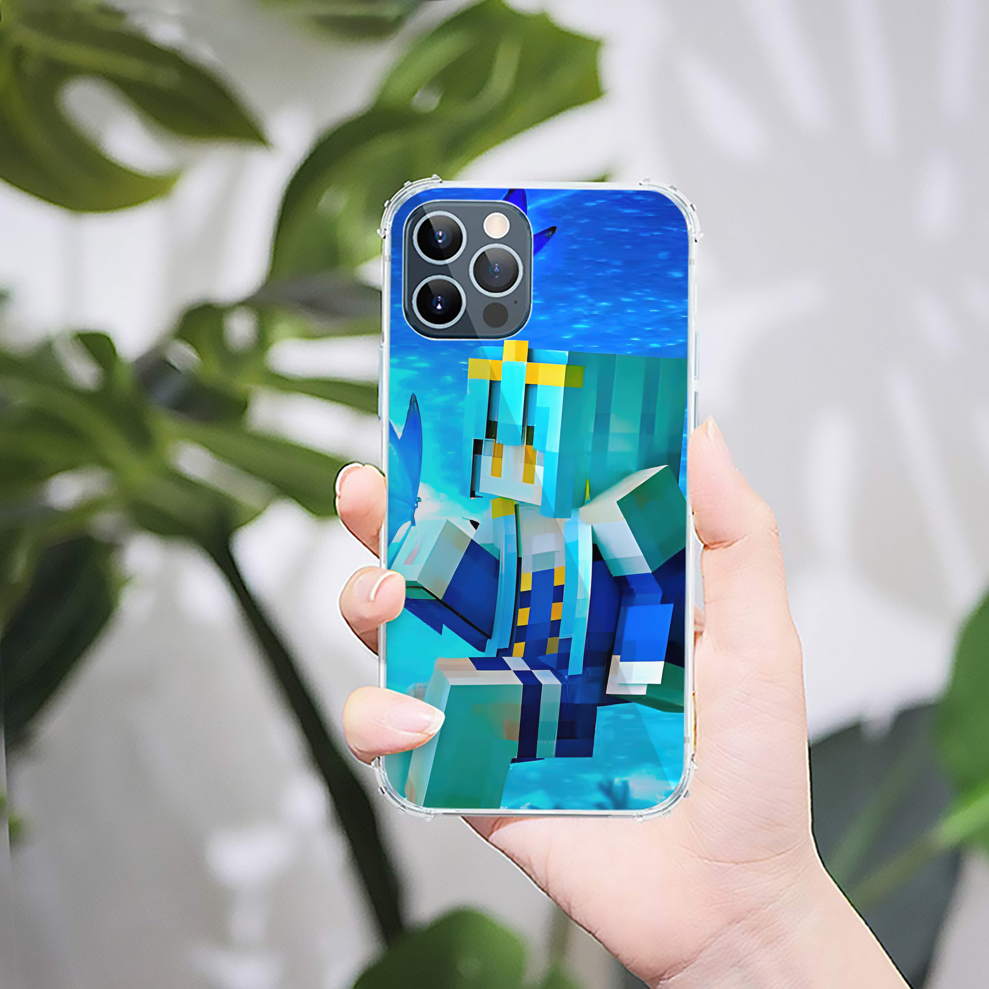 （画像用） マインクラフト ブロックの世界 Minecraft MC Block world 【iPhone 12シリーズ対応】透明スマホケース（クリアソフトケース）